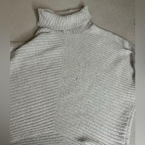 ANTHROPOLOGIE MOTH Tisbury Turtleneck Mock Neck Sweater Ribbed Gray Size XL - Picture 13 of 16